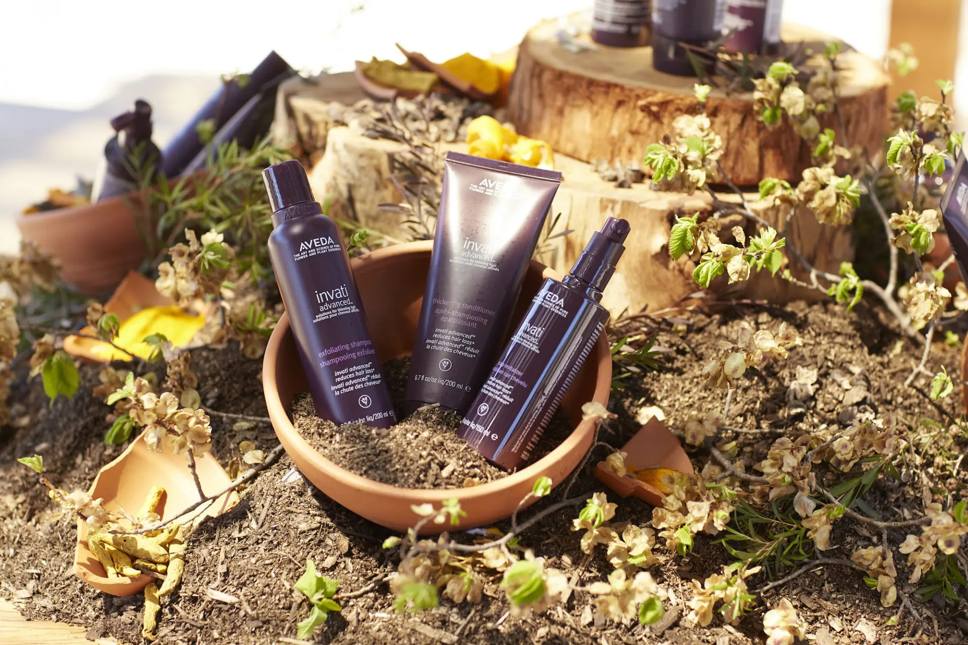 Product styling for hair care brand Aveda by Rainy Sunday Product styling for hair care brand Aveda by Rainy Sunday