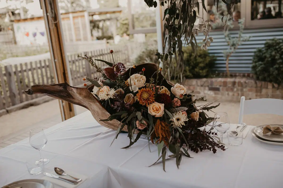 Organic Style Wedding Flowers at Acre Eatery in Sydney